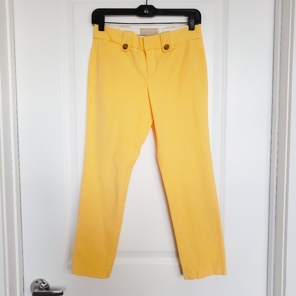 Banana Republic Pants - Banana Republic Yellow Martini Fit Crop Pants